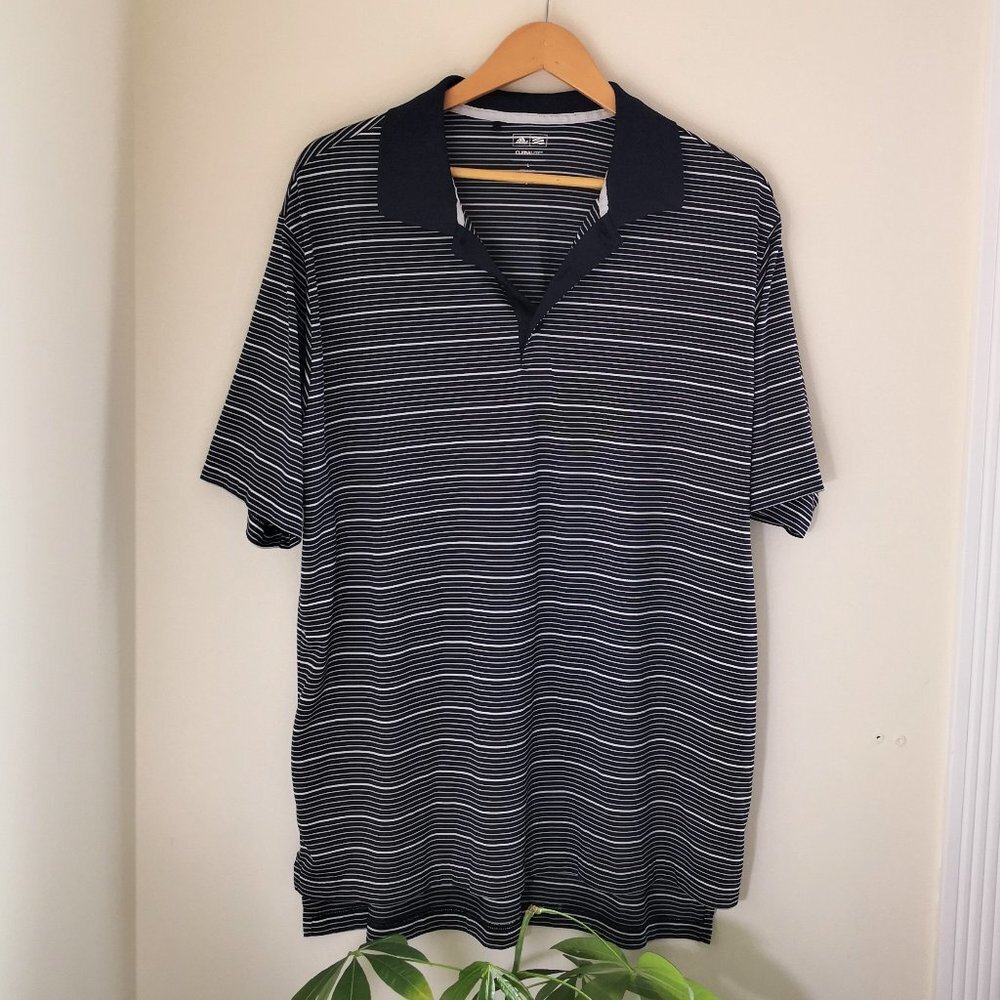 NWOT Men's adidas Two Color Stripe Golf Polo Shirt‎ Size L